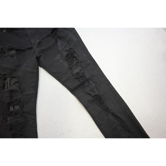 Argonaut Nation Slim Stretch Distressed Denim Jeans Black Mens Size 38 x 32 - Picture 5 of 9